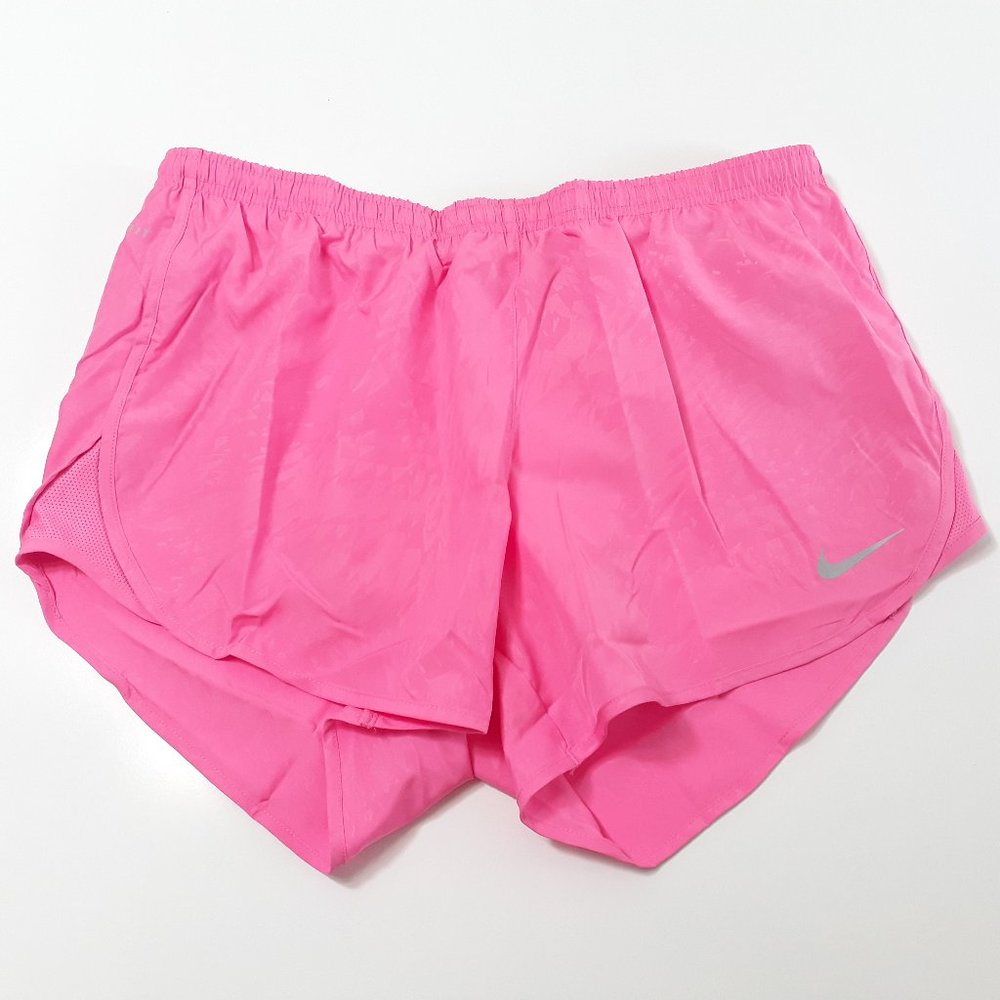 Nike Tempo Dri Fit Pink Elastic Waist Activewear Running Shorts Size L